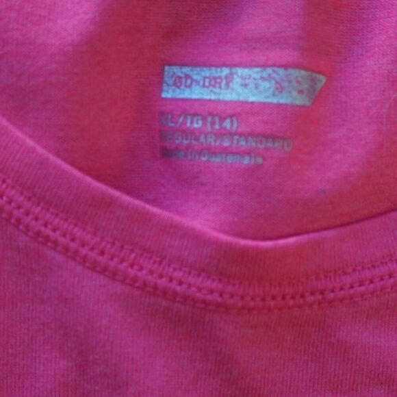 Old Navy Girl's Neon Pink Active Performance Short-Sleeve Tee - Size XL (14) - Picture 6 of 11
